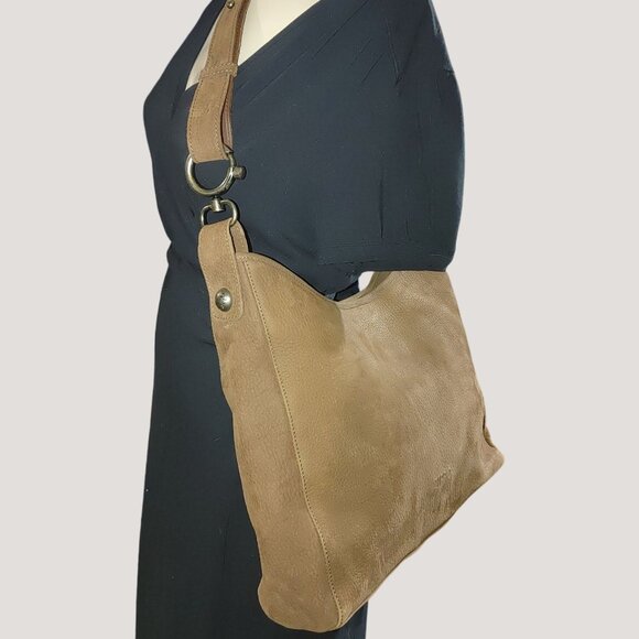 Zippo Genuine Leather Vintage Shoulder Bag Purse Tan Brown Adjustable Strap - Picture 1 of 12